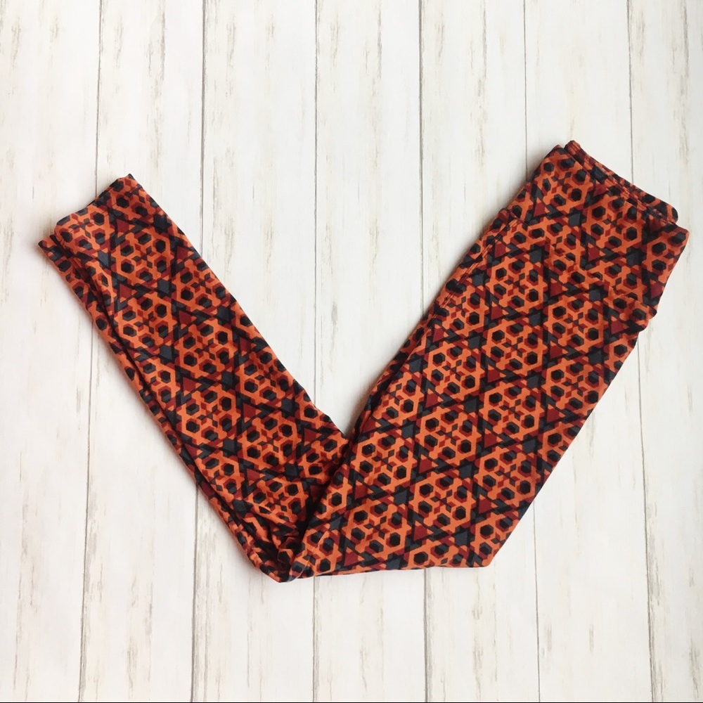 LuLaRoe OS Leggings | Orange Blue Red Black